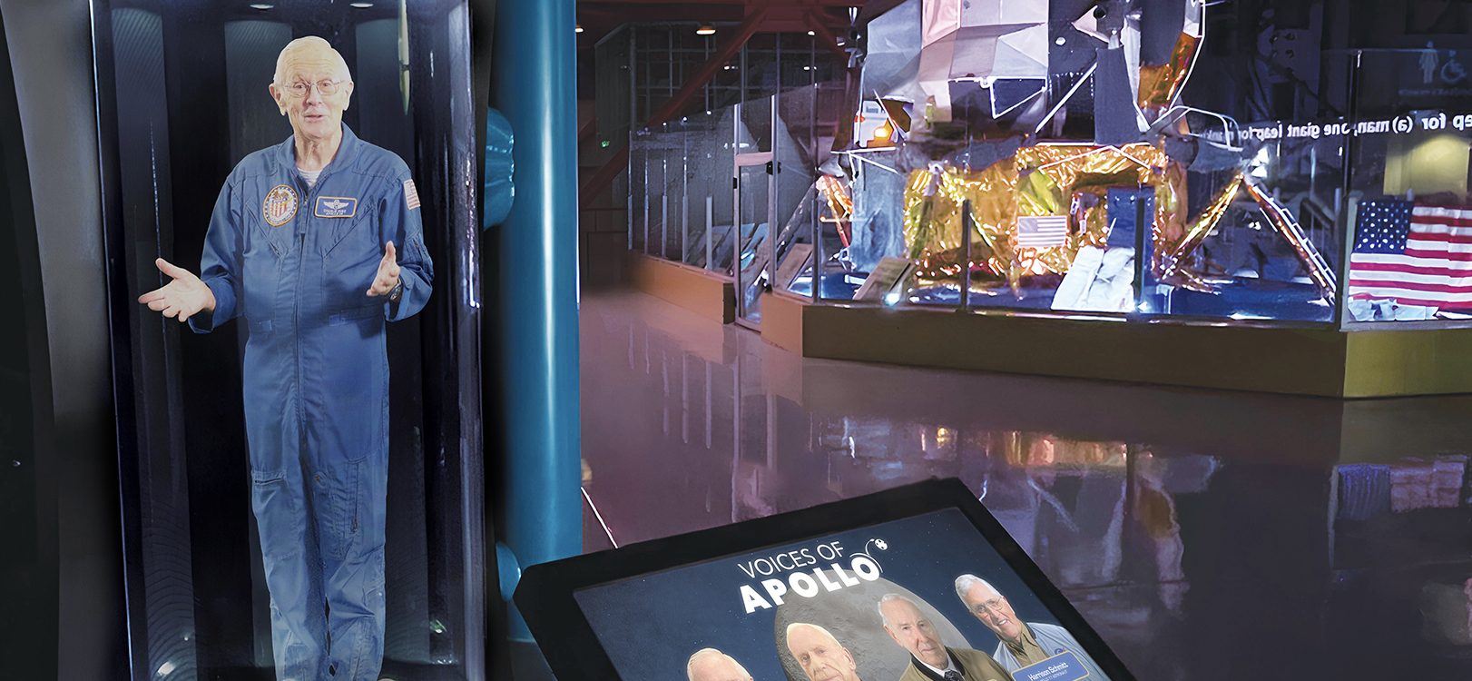 Hologram of Apollo astronaut Charlie Duke at the Kennedy Space Center